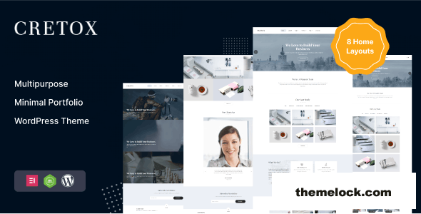 Cretox Multipurpose Minimal Portfolio WordPress Theme